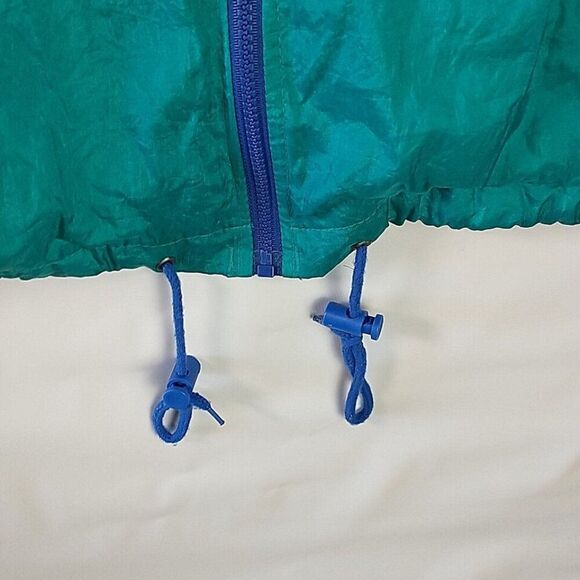 Pro Spirit Size L Color Block Windbreaker Hooded Sporty Jacket Retro Full Zip - Picture 8 of 14